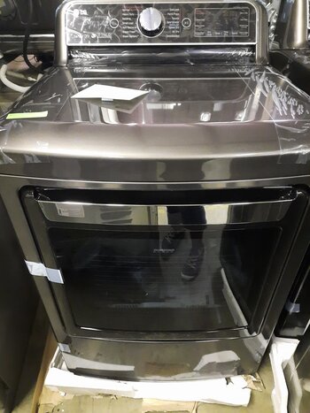 LG DLEX7900BE  7.3 cu ft Ultra Large Smart Front Load Electric Dryer with EasyLoad Door, SensorDry & TurboSteam in Black Steel