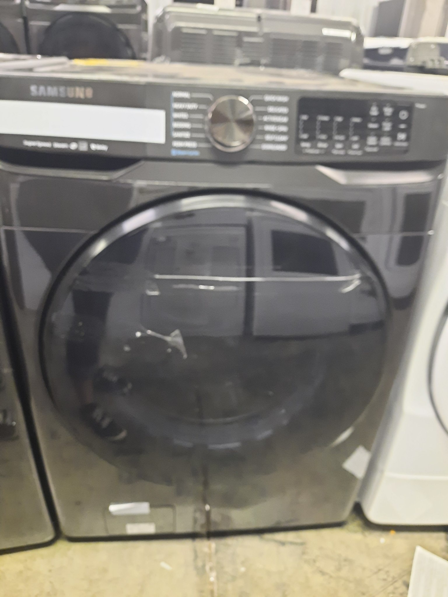 Samsung *Samsung  WF50R8500AV  5.0 cu. ft. High-Efficiency Black Stainless Steel Front Load Washing Machine with Super Speed and Steam, ENERGY STAR