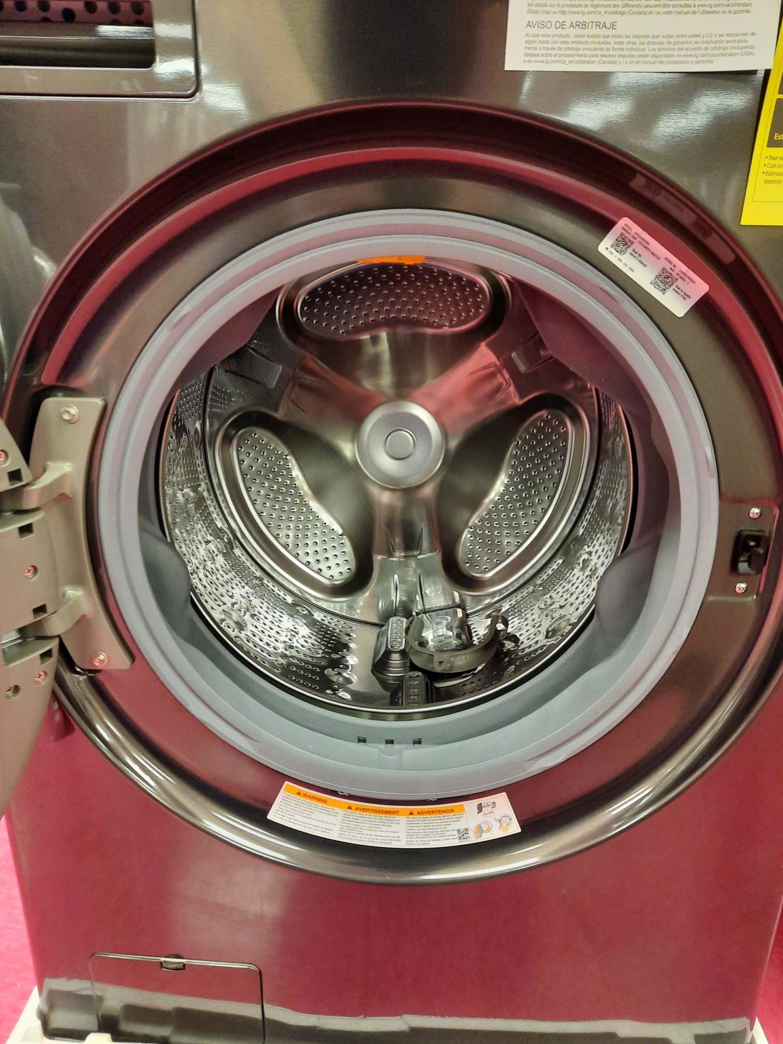 LG *WKEX200HBA   27 in. Black  Steel WashTower Laundry Center with 4.5 cu. ft. Front Load Washer and 7.4 cu. ft. Electric Dryer