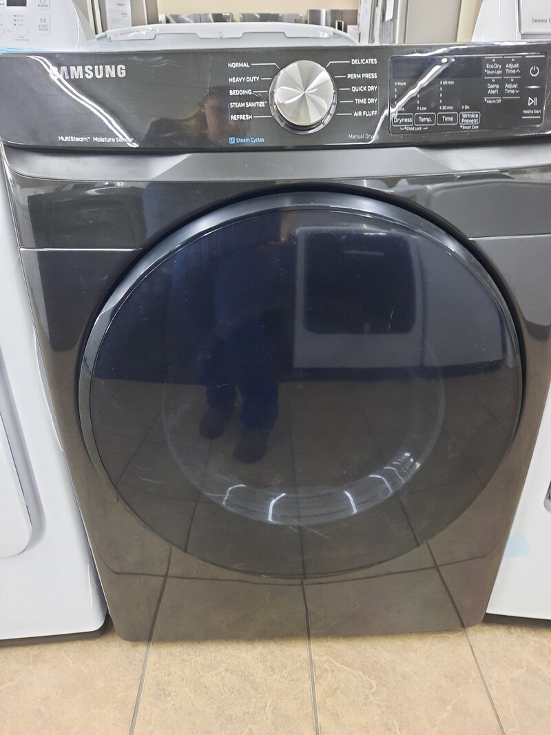 Samsung *Samsung  DVE45R6100V 7.5-cu ft Stackable Steam Cycle Electric Dryer (Black Stainless )