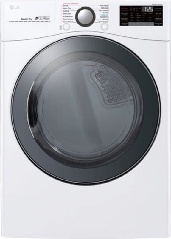 LG *LG  DLEX3900W  TurboSteam Smart Wi-Fi Enabled 7.4-cu ft Stackable Steam Cycle Electric Dryer (White) ENERGY STAR