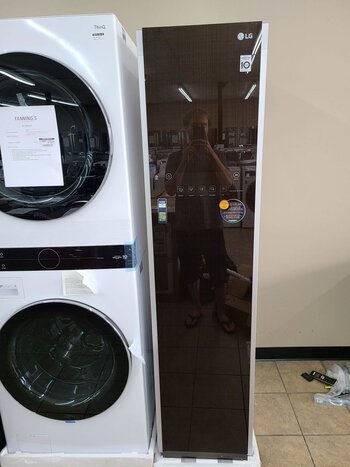 LG LG  S3RFBN Styler Wi-Fi Enabled Steam Clothing Care System   Espresso Dark Brown Programmable Standing Fabric Steamer