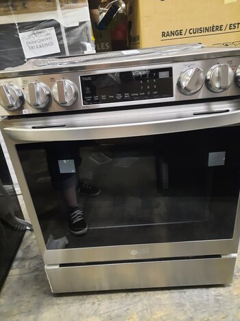 LG *LSEL6335F  6.3 cu ft Electric Slide In Range with InstaView, Air Fry, ProBake Convection, and Smart WiFi Enabled - PrintProof Stainless Steel