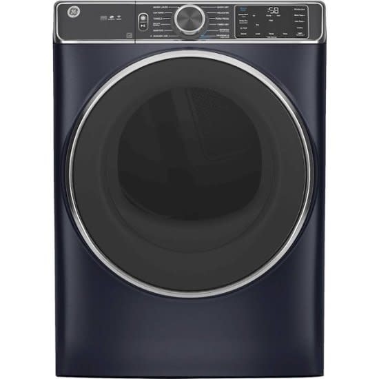 GE GE GFD85ESPNRS   7.8 cu. ft. Smart 240-Volt Sapphire Blue Stackable Electric Vented Dryer with Steam and Sanitize Cycle, ENERGY STAR