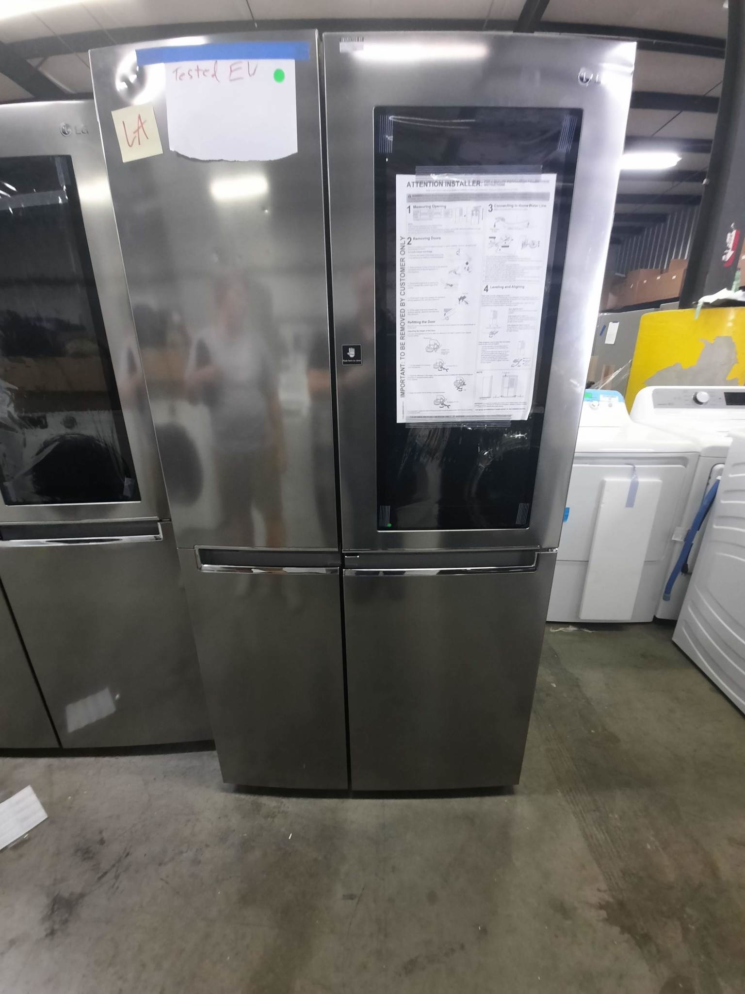 LG LG LRSES2706V 26.8 cu. ft. Side by Side Refrigerator with InstaView Door-in-Door, Non-Dispenser with Pocket Handles in Platinum Silver