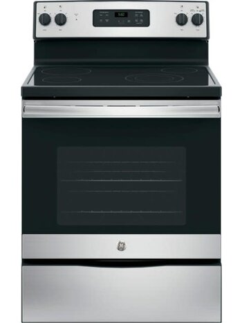 GE *JBS60RKSS  30-in Smooth Surface 4 Elements 5.3-cu ft Freestanding Electric Range (Stainless Steel)