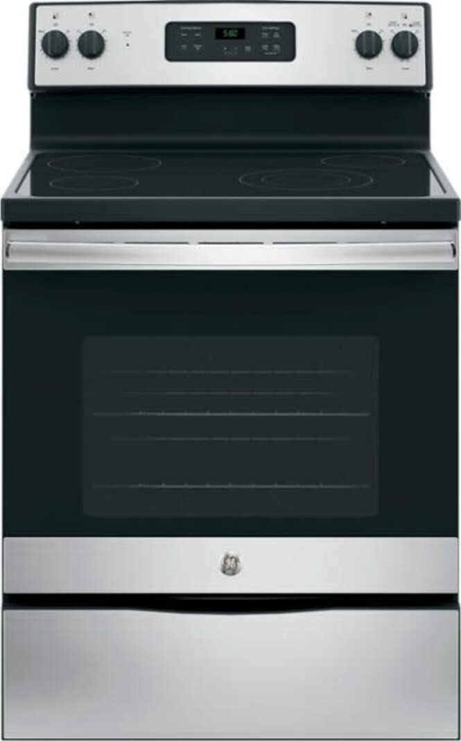 GE *JBS60RKSS  30-in Smooth Surface 4 Elements 5.3-cu ft Freestanding Electric Range (Stainless Steel)