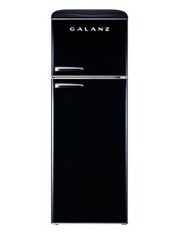 Galanz  GLR12TBKEFR  12.0 cu. ft. Top Freezer Retro Refrigerator with Dual Door True Freezer, Frost Free in Vinyl Black
