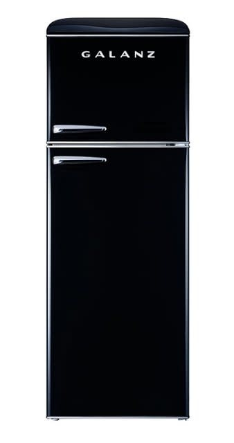 Galanz  GLR12TBKEFR  12.0 cu. ft. Top Freezer Retro Refrigerator with Dual Door True Freezer, Frost Free in Vinyl Black