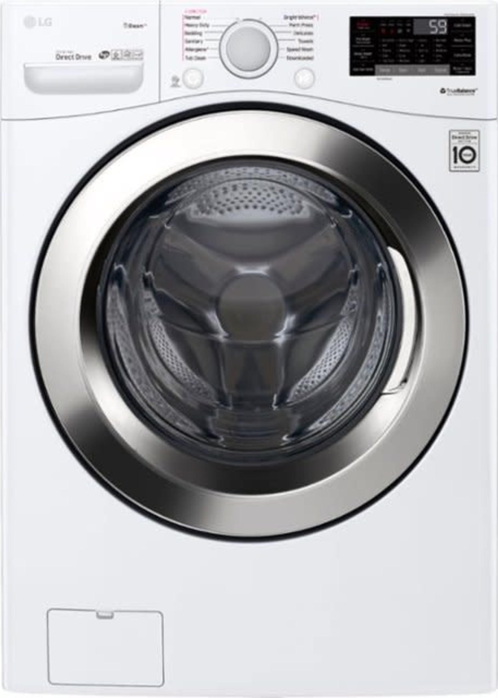LG *LG  WM3700HWA  4.5 Cu. Ft. High-Efficiency Stackable Smart Front Load Washer with Steam and 6Motion Technology - White