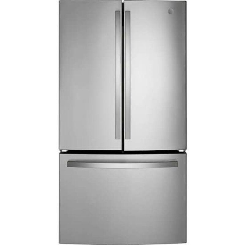 GE *GE GNE27JYMFS   27.0 cu. ft. French Door Refrigerator in Fingerprint Resistant Stainless Steel, ENERGY STAR