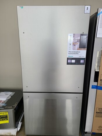 Hisense *HRB171N6BSE 17.2-cu ft Counter-Depth Bottom-Freezer Refrigerator with Ice Maker (Stainless Steel) ENERGY STAR