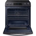 Samsung **Samsung NE63T8511SG (NIB) 30-in Smooth Surface 5 Elements 6.3-cu ft Self-Cleaning Air Fry Convection Oven Slide-In Electric Range (Fingerprint Resistant Black Stainless Steel)