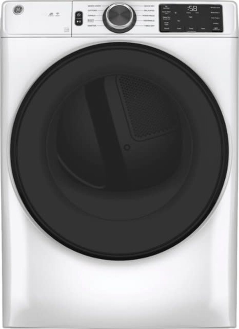 GE *GFD55ESSNWW  7.8 cu. ft. Smart White Stackable Electric Dryer with Sanitize Cycle, ENERGY STAR