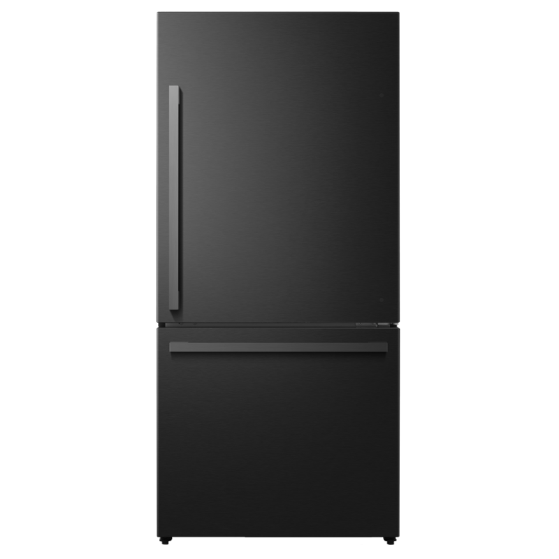 Hisense *Hisense  HRB171N6ABE   17.2-cu ft Counter-depth Bottom-Freezer Refrigerator (Black Metallic Steel) ENERGY STAR
