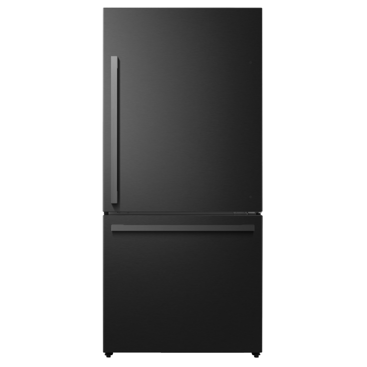 Hisense * HRB171N6ABE   17.2-cu ft Counter-depth Bottom-Freezer Refrigerator (Black Metallic Steel) ENERGY STAR