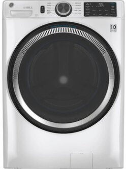 GE *GFW550SSNWW  4.8 CuFt High-Efficiency Stackable Smart Front Load Washer w/UltraFresh Vent System & Microban Antimicrobial Technology - White on White