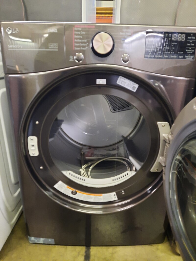 LG *DLEX4000B  - 7.4 Cu. Ft. Stackable Smart Electric Dryer with Steam and Built-In Intelligence - Black Steel