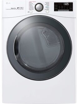 LG *LG  DLEX3900W  TurboSteam Smart Wi-Fi Enabled 7.4-cu ft Stackable Steam Cycle Electric Dryer (White) ENERGY STAR