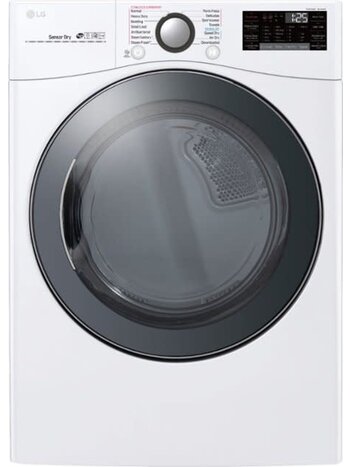 LG *LG  DLEX3900W  TurboSteam Smart Wi-Fi Enabled 7.4-cu ft Stackable Steam Cycle Electric Dryer (White) ENERGY STAR