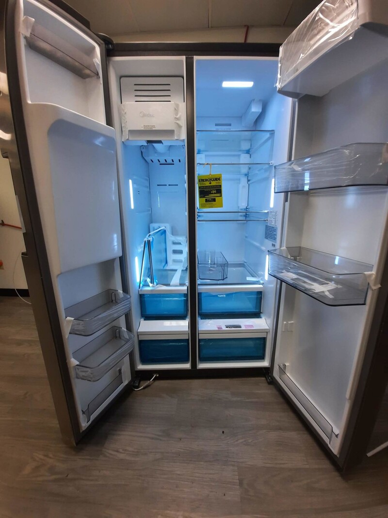 Midea *Midea MRS26D5AST  26.3-cu ft Side-by-Side Refrigerator with Ice Maker (Stainless Steel)