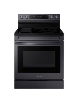 Samsung *NE63A6711SG 30-in Smooth Surface 5 Elements 6.3-cu ft Self-Cleaning Air Fry Convection Oven Freestanding Electric Range (Fingerprint Resistant Black Stainless Steel)