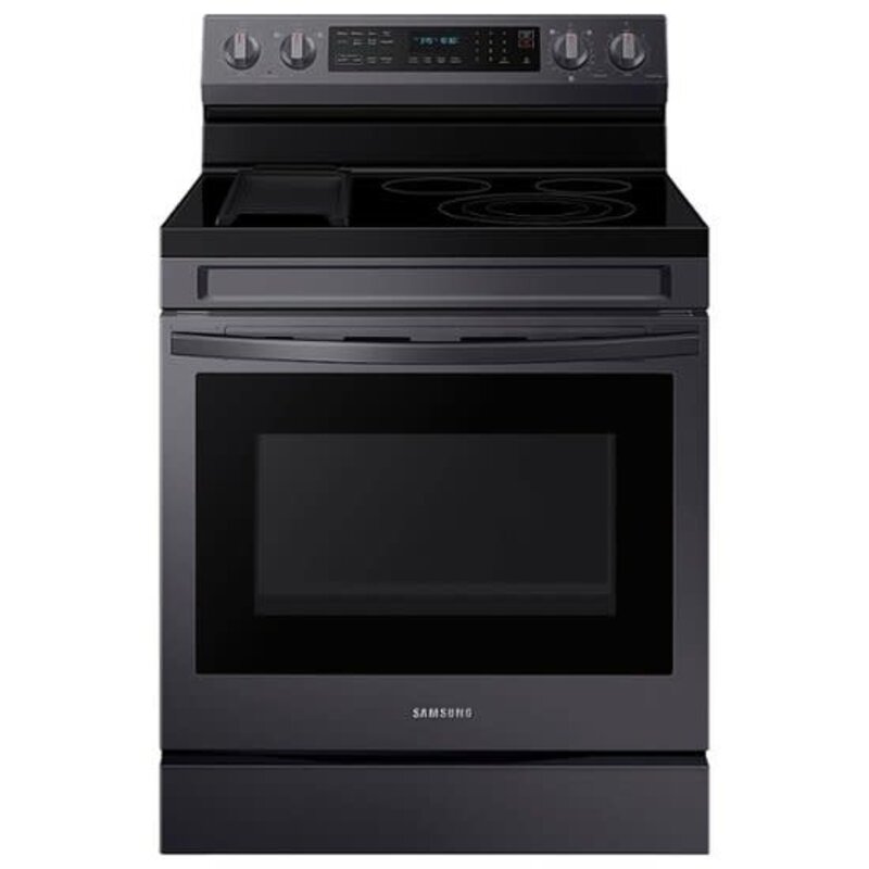 Samsung *NE63A6711SG 30-in Smooth Surface 5 Elements 6.3-cu ft Self-Cleaning Air Fry Convection Oven Freestanding Electric Range (Fingerprint Resistant Black Stainless Steel)