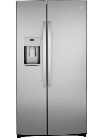 GE *GZS22IYNFS  21.8 Cu. Ft. Counter-Depth Fingerprint Resistant Side-By-Side Refrigerator - Stainless steel