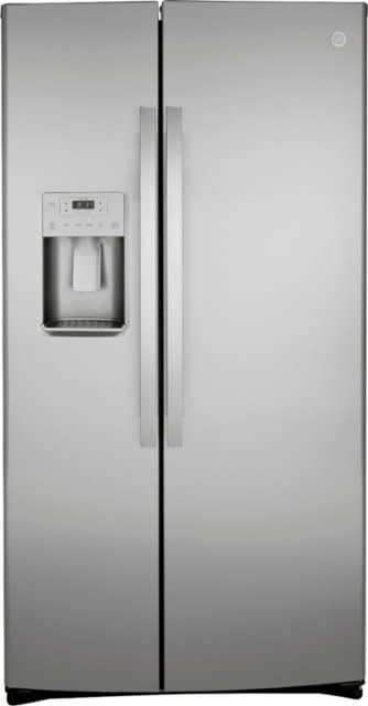 GE *GE GZS22IYNFS  21.8 Cu. Ft. Counter-Depth Fingerprint Resistant Side-By-Side Refrigerator - Stainless steel