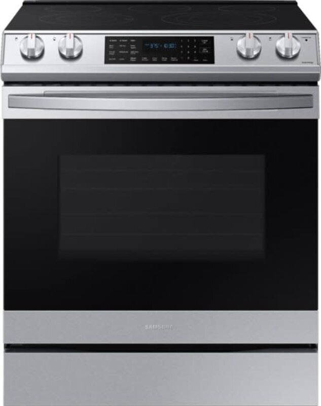 Samsung *Samsung NE63T8511SS  30-in Smooth Surface 5 Elements 6.3-cu ft Self-Cleaning Air Fry Convection Oven Slide-In Electric Range (Fingerprint Resistant Stainless Steel)
