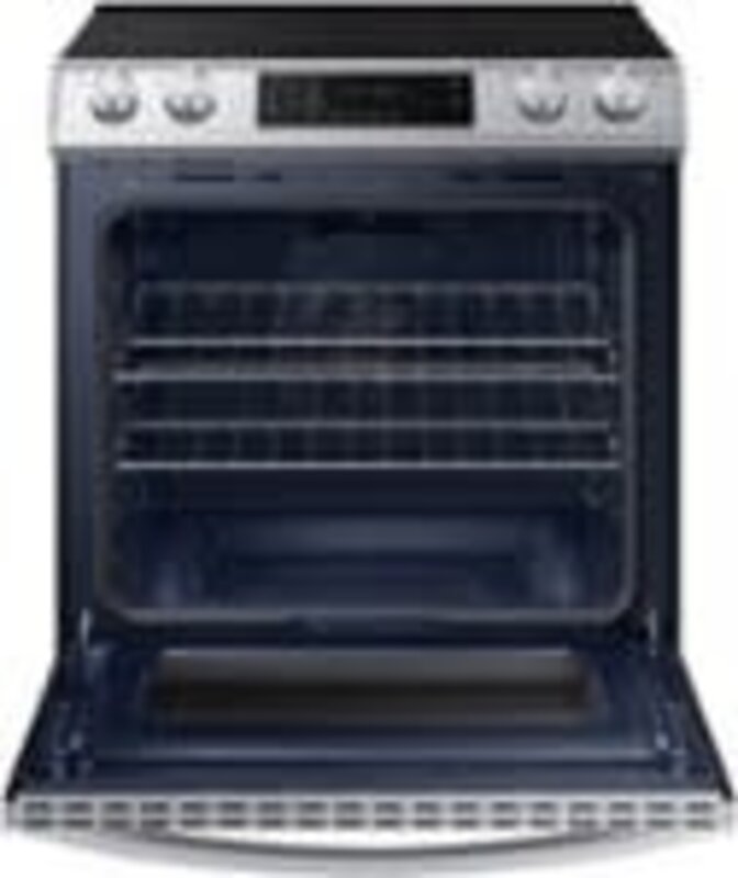 Samsung *Samsung NE63T8511SS  30-in Smooth Surface 5 Elements 6.3-cu ft Self-Cleaning Air Fry Convection Oven Slide-In Electric Range (Fingerprint Resistant Stainless Steel)