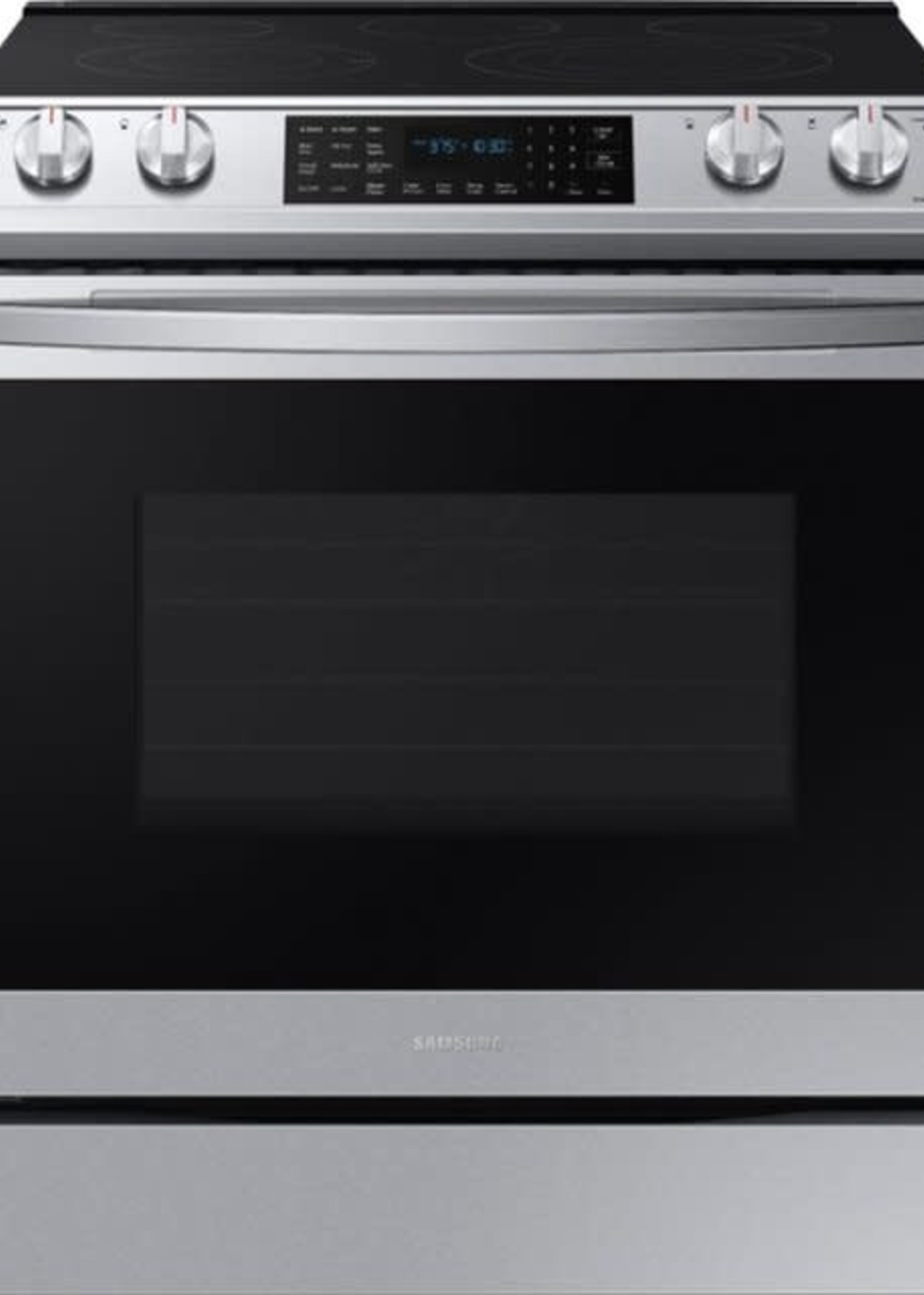 Samsung *Samsung NE63T8511SS  30-in Smooth Surface 5 Elements 6.3-cu ft Self-Cleaning Air Fry Convection Oven Slide-In Electric Range (Fingerprint Resistant Stainless Steel)