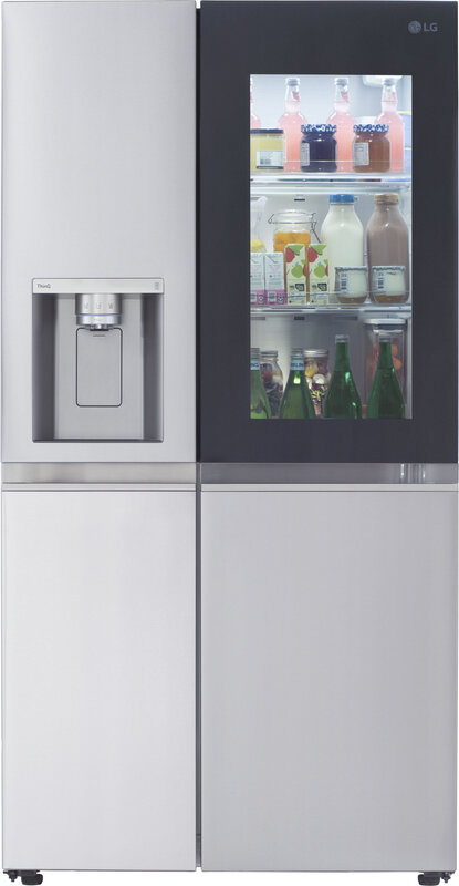 LG LG  LRSOS2706S  InstaView 27.1-cu ft Side-by-Side Refrigerator with Dual Ice Maker (Printproof Stainless Steel) ENERGY STAR