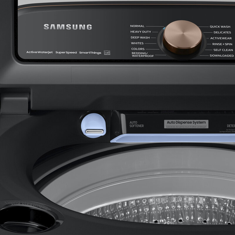 Samsung *Samsung   WA55A7700AV   5.5 cu. ft. Extra-Large Capacity Smart Top Load Washer with Auto Dispense System - Brushed Black