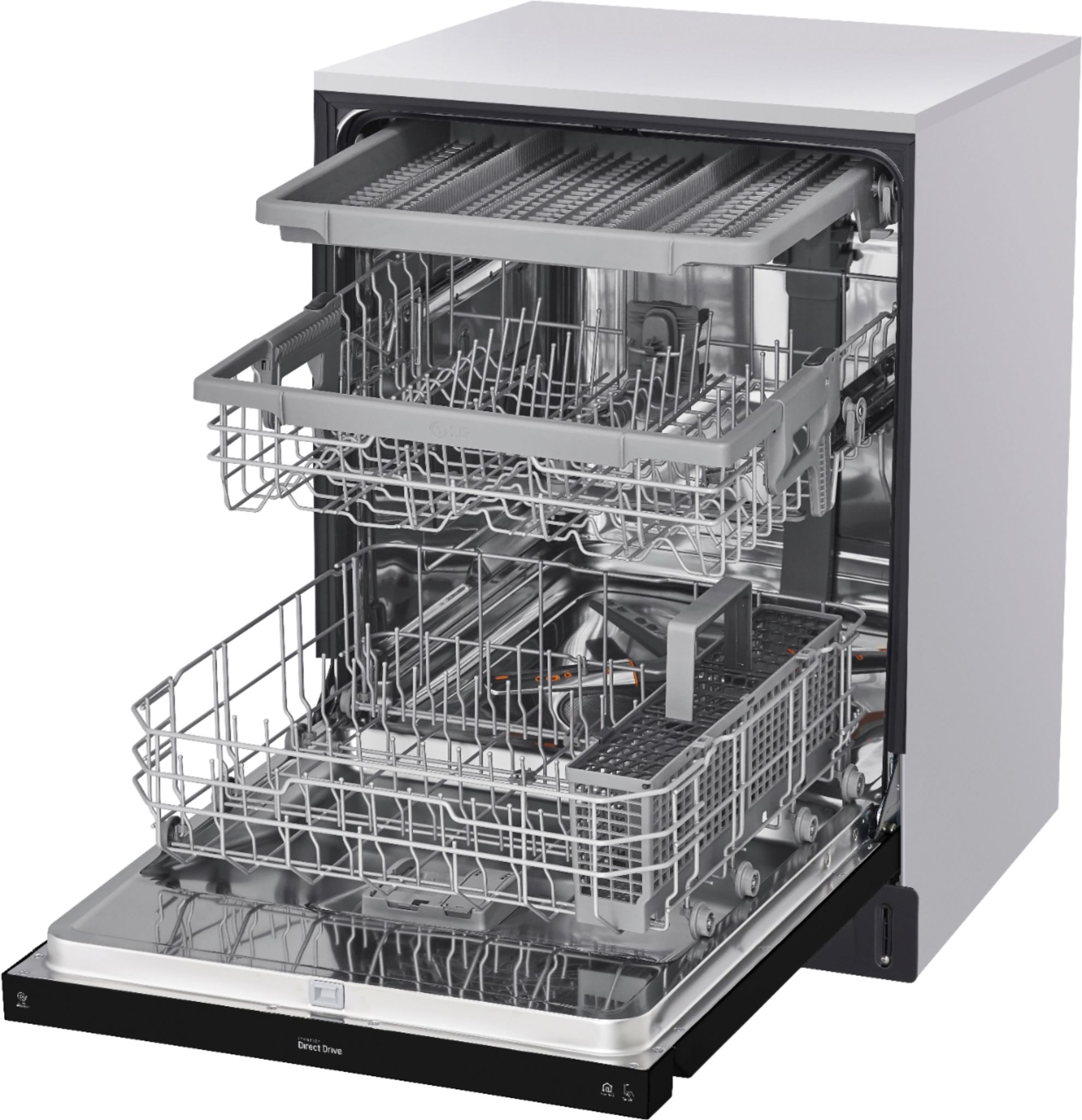 LG *LDFN4542B  24" Front-Control Built-In Dishwasher with Stainless Steel Tub, QuadWash, 48 dBa - Black
