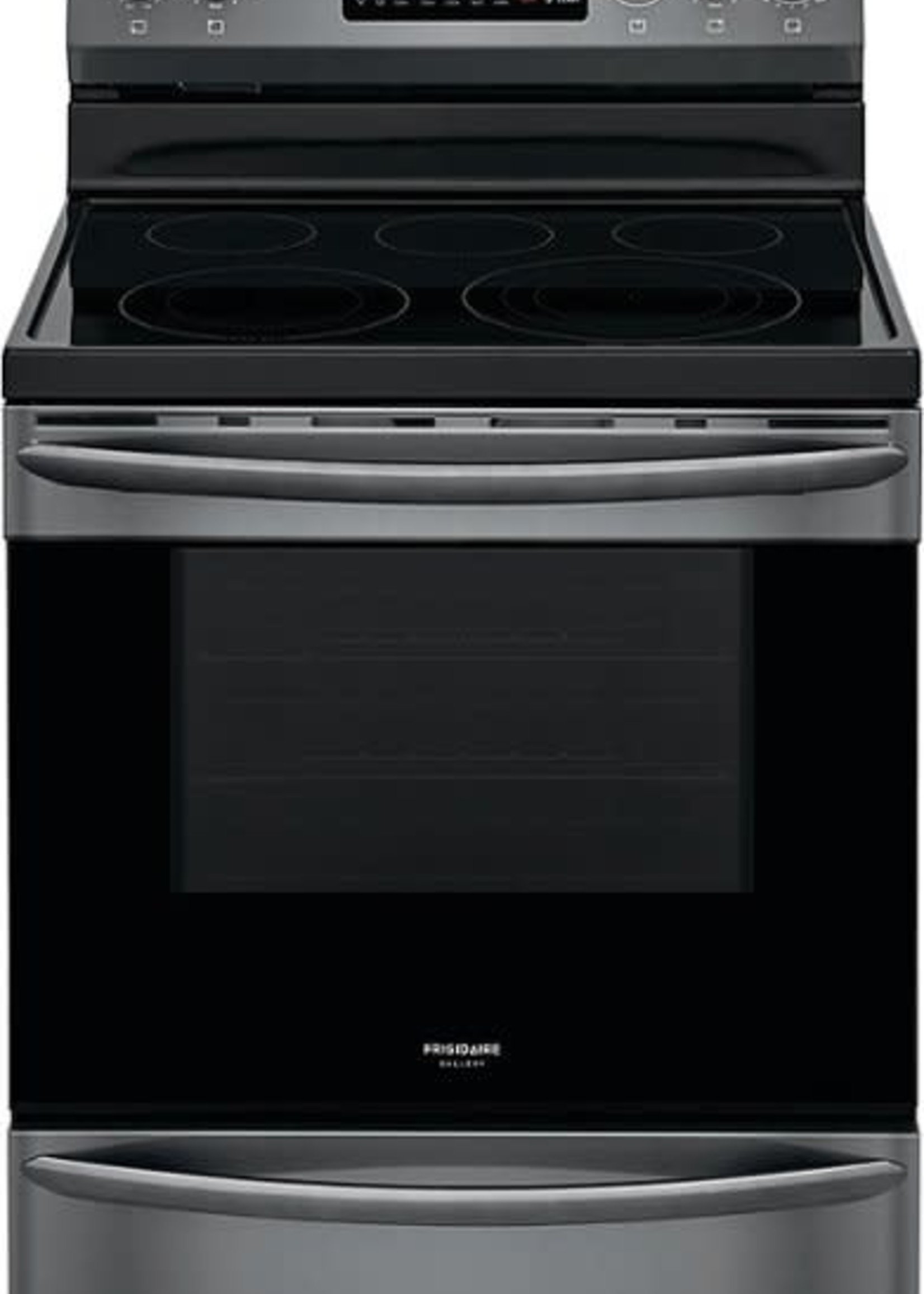 Frigidaire *Frigidaire GCRE3060ADF  Gallery 30-in Smooth Surface 5 Elements 5.7-cu ft Self-Cleaning Air Fry Convection Oven Freestanding Electric Range (Smudge-proof Black Stainless Steel)