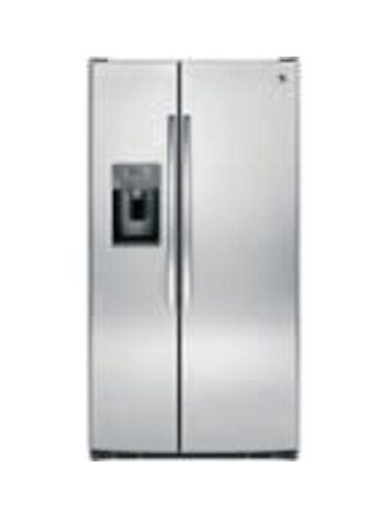 GE *GE   GSS25GSHSS  25.3 Cu. Ft. Frost-Free Side-by-Side Refrigerator with Thru-the-Door Ice and Water - Stainless steel