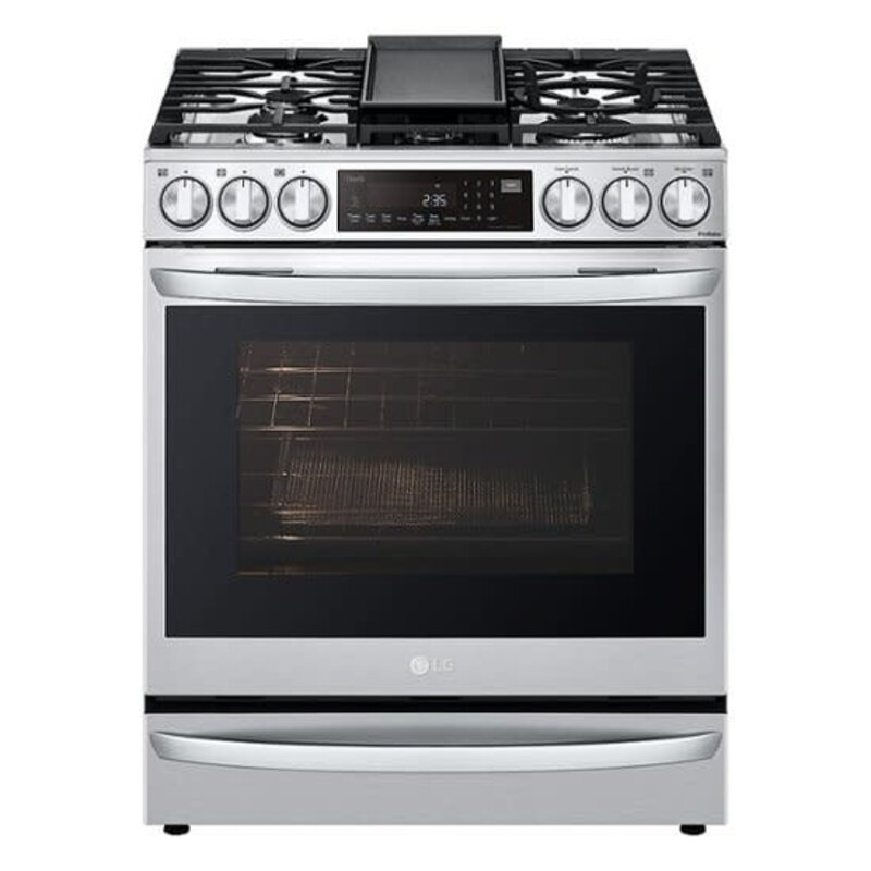 LG **LG  LSGL6337F  6.3 Cu Ft Slide-In Gas Range with Air Fry, Air Sous-Vide, ProBake Convection, and Smart WiFi - Stainless steel