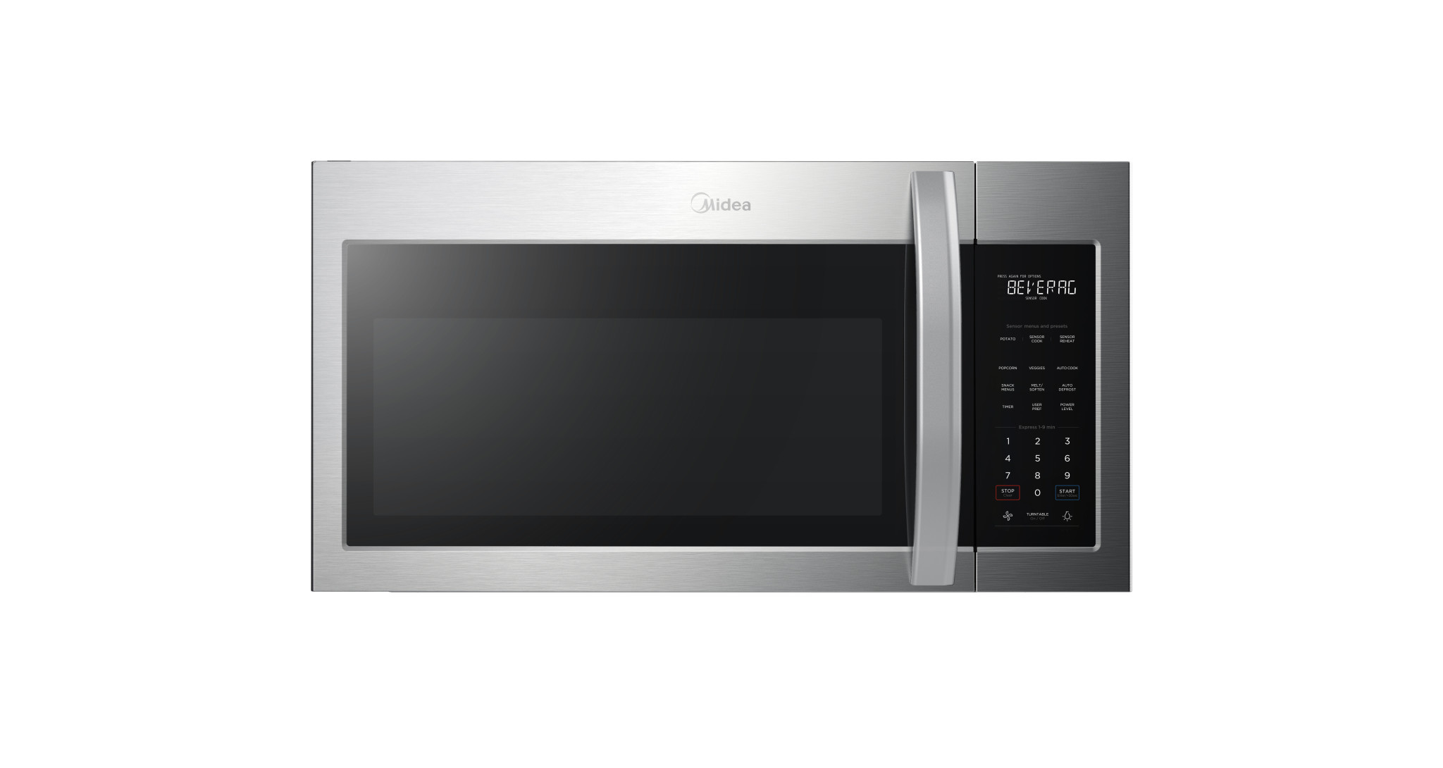 Midea MMO19S3AST  (NIB) 1.9-cu ft 1000-Watt Over-the-Range Microwave with Sensor Cooking (Stainless Steel)