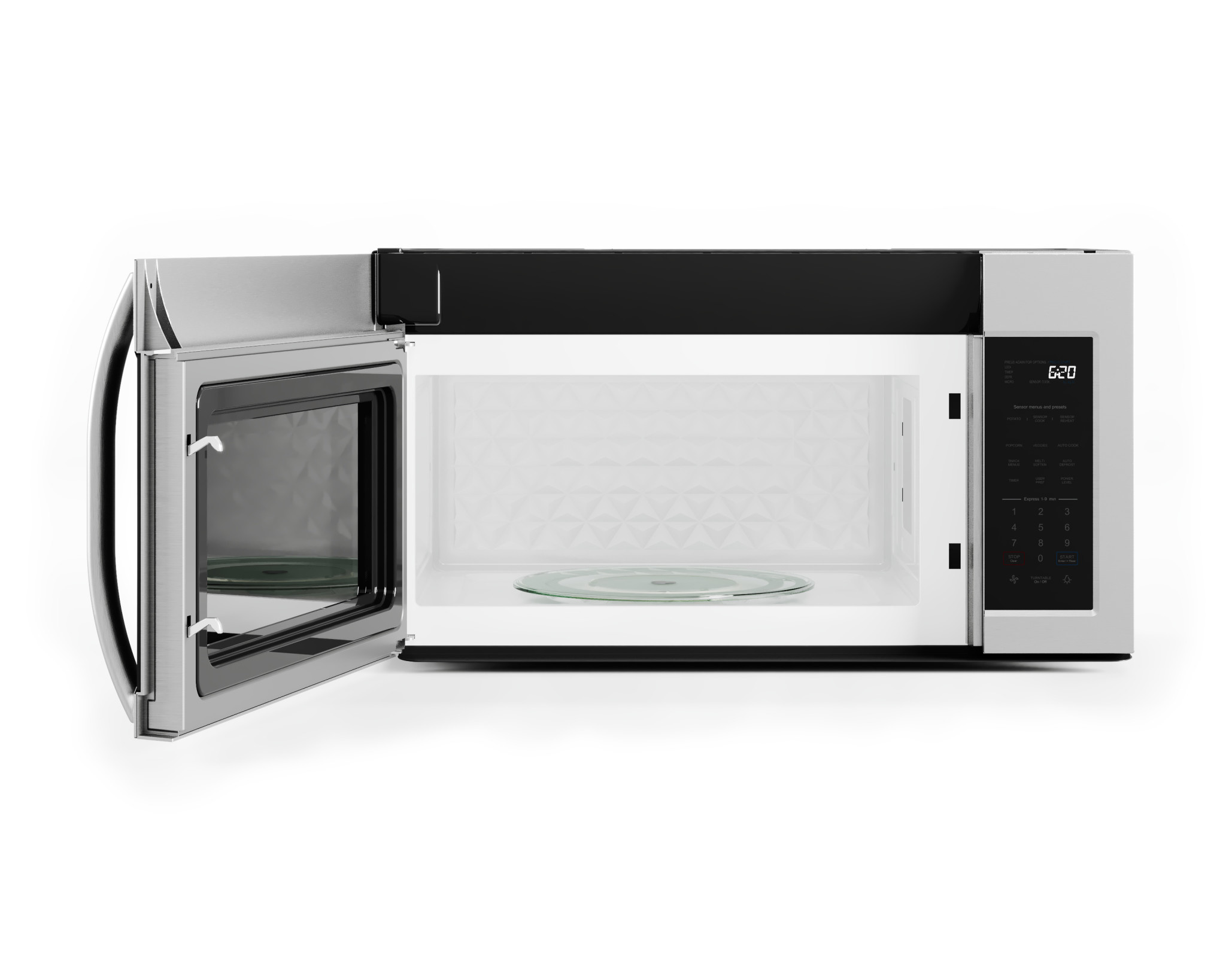 Midea MMO19S3AST  (NIB) 1.9-cu ft 1000-Watt Over-the-Range Microwave with Sensor Cooking (Stainless Steel)