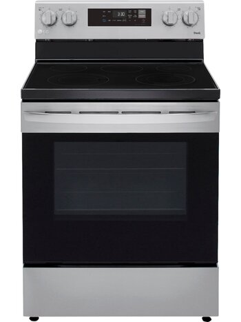 LG *LREL6321S  Smart Wi-Fi Enabled 30-in Smooth Surface 5 Elements 6.3-cu ft Freestanding Electric Range (Stainless Steel)