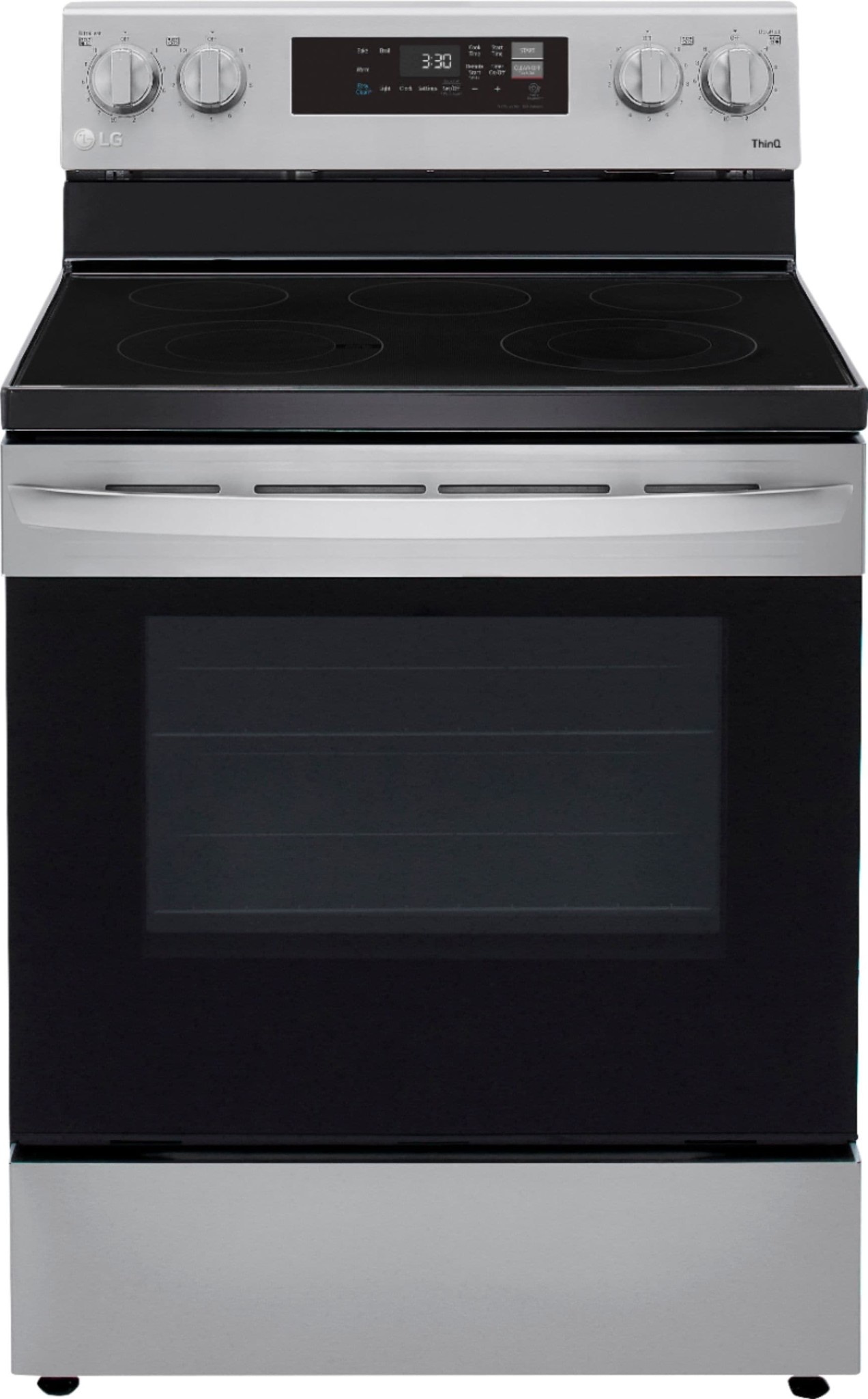 LG *LG  LREL6321S  Smart Wi-Fi Enabled 30-in Smooth Surface 5 Elements 6.3-cu ft Freestanding Electric Range (Stainless Steel)