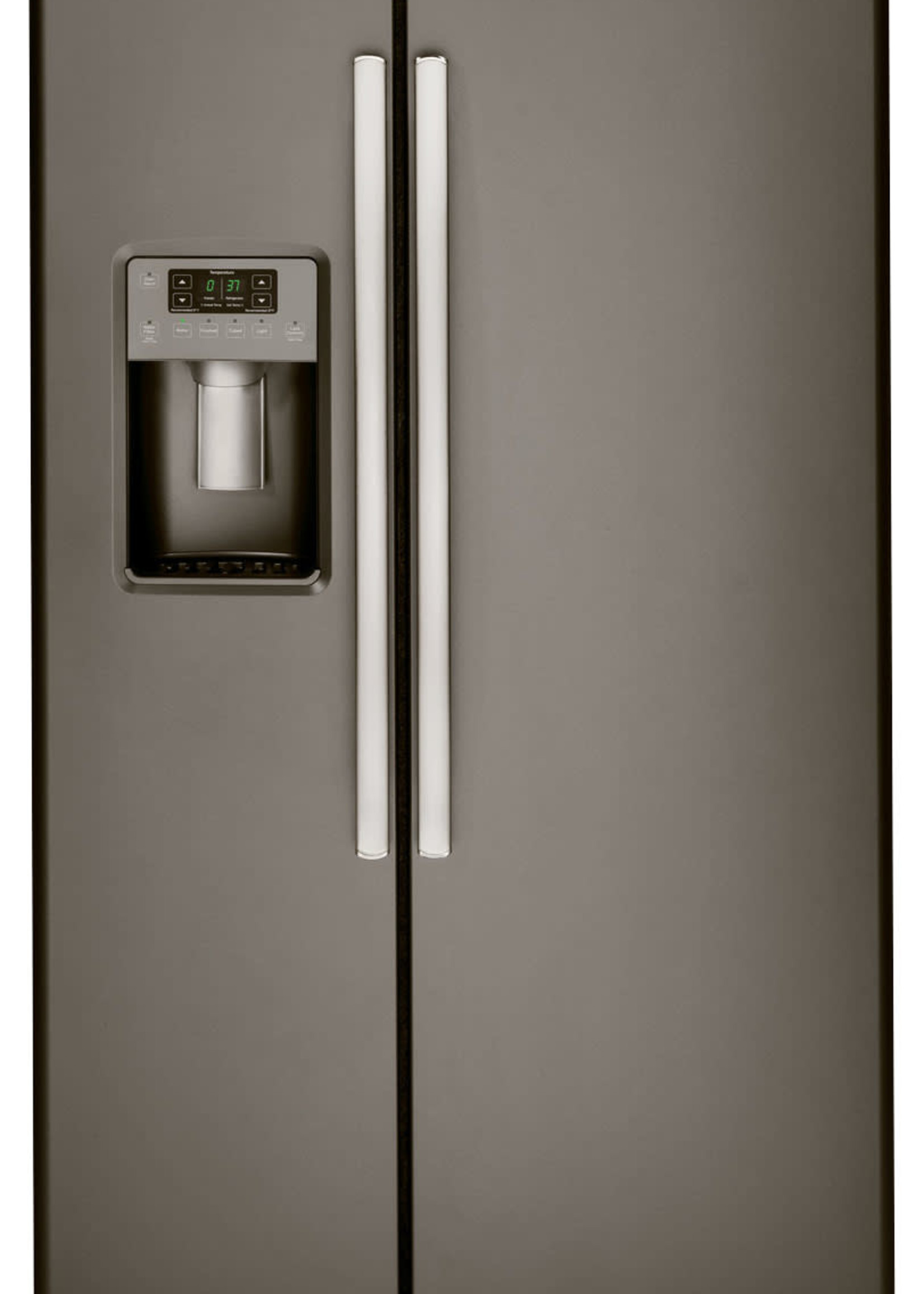 GE GSS25GMHES 25.3 Cu. Ft. Side-by-Side Refrigerator with External Ice & Water Dispenser - Fingerprint resistant slate