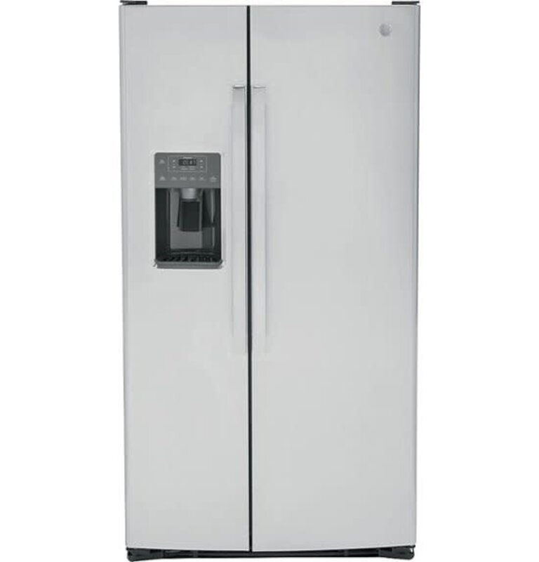 GE *GE GSS25GYPFS 25.3 Cu. Ft. Side-by-Side Refrigerator with External Ice & Water Dispenser - Fingerprint resistant stainless steel