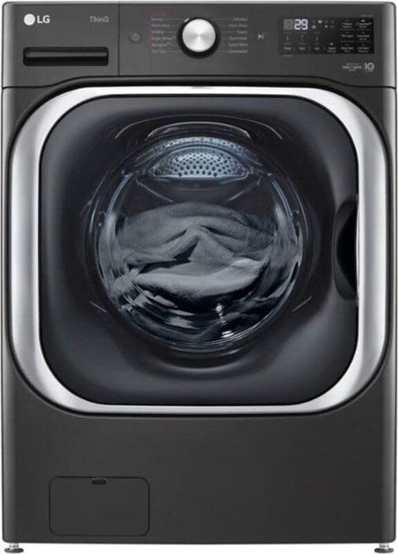 LG *LG  WM8900HBA 5.2 Cu. Ft. High-Efficiency Stackable Smart Front Load Washer with Steam and TurboWash - Black steel