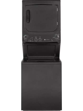 GE *GUD27ESPMDG  3.8 Cu. Ft. Top Load Washer and 5.9 Cu. Ft. Electric Dryer Laundry Center - Diamond gray
