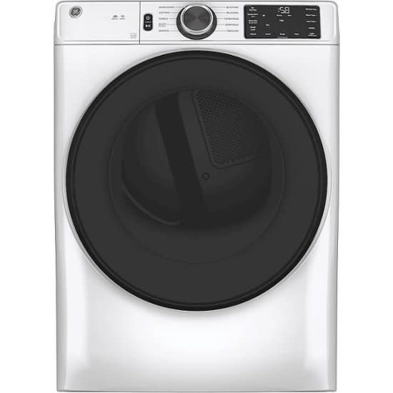 GE *GFV55ESSNWW  7.8 cu. ft. Smart White Stackable Electric Dryer with Long Vent and Sanitize Cycle, ENERGY STAR