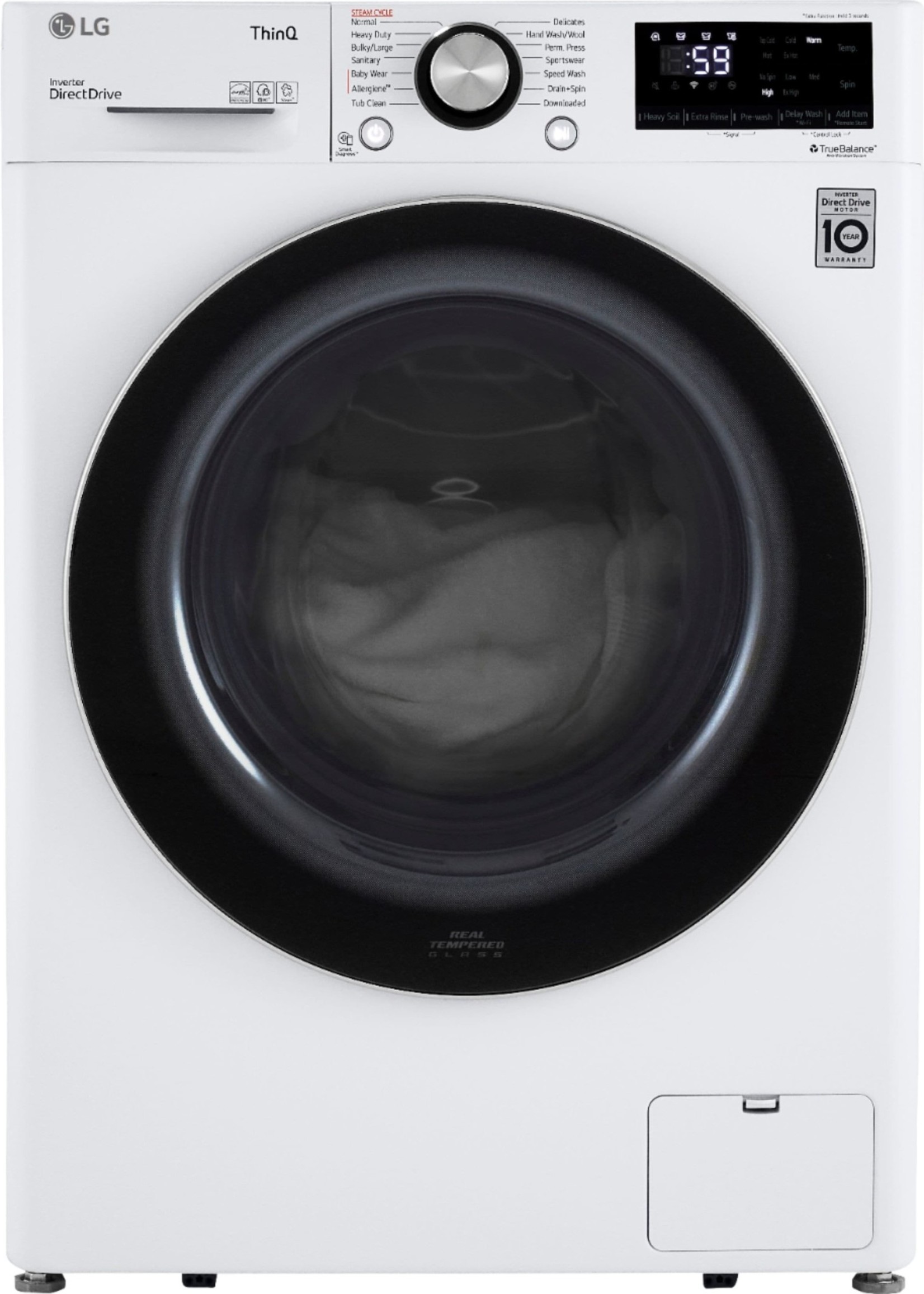 LG *LG  WM1455HWA  2.4 cu.ft. Compact White Front Load Washer with Built-In Intelligence