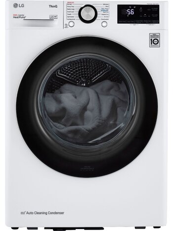 LG *DLHC1455W 4.2 Cu. Ft. Stackable Smart Electric Dryer with Dual Inverter HeatPump - White