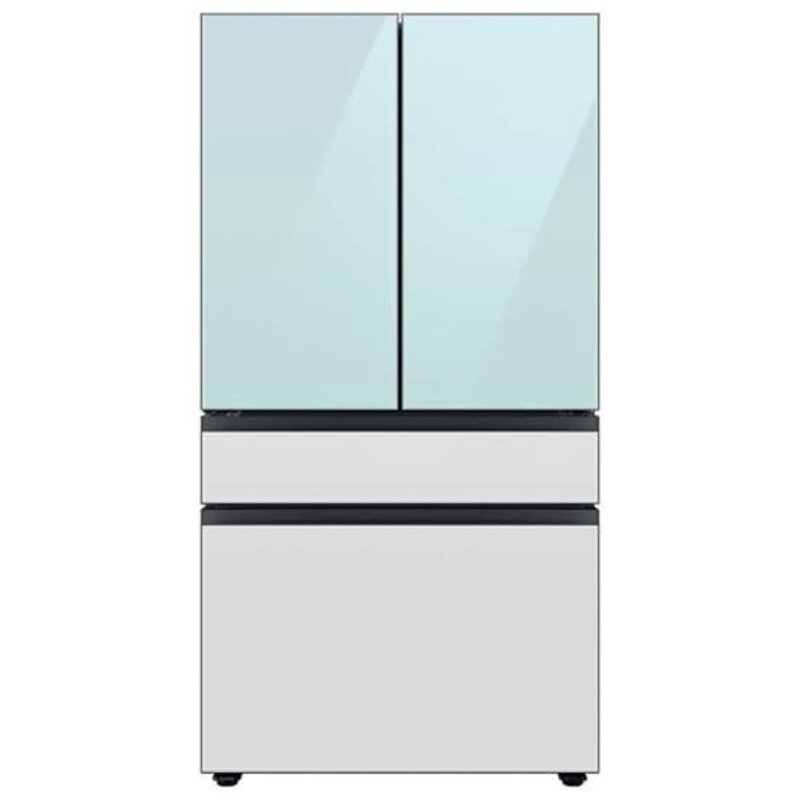 Bespoke 28 cu. ft. Side-by-side Refrigerator with Beverage Center in White  Glass